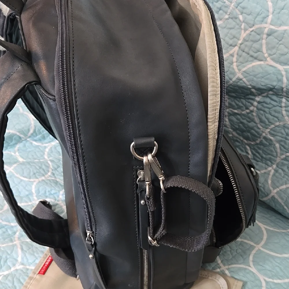 Stylish Black Leather Backpack